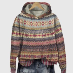 Cárdigan holgado con capucha y diseño de bloques de colores